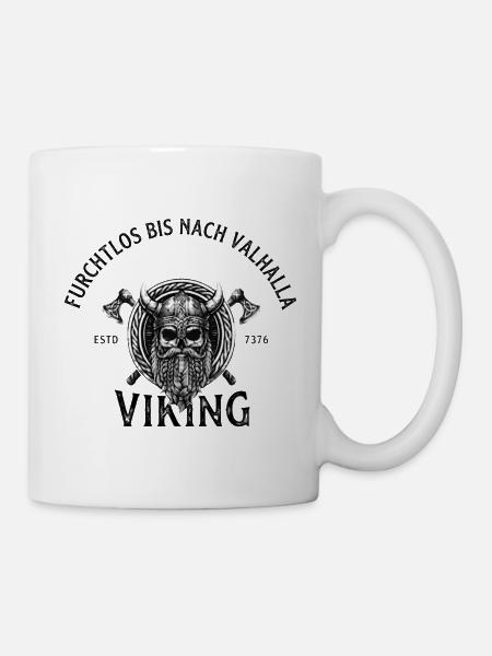 Viking Skull Krieger Emblem - Tasse - Weiß