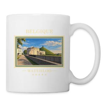 Belgien Waterloo Vintage Reisemarke - Tasse - Weiß - Rechts