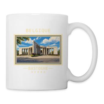 Belgien Bastogne Vintage Reisemarke - Tasse - Weiß - Rechts