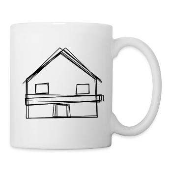 Berghütte handgezeichnet - Tasse - Weiß - Rechts
