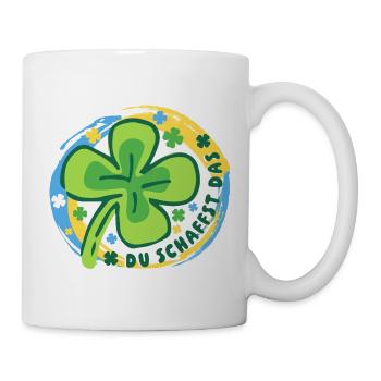 Glücksbringer - Glücksklee - Du schaffst das! - Tasse - Weiß - Rechts