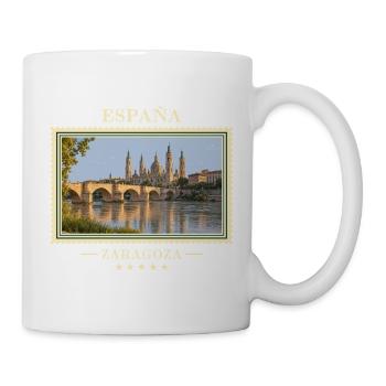 Spanien Zaragoza Vintage Reisemarke - Tasse - Weiß - Rechts
