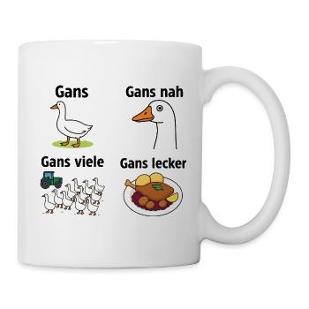 Gans Gänse Bauernhof Landwirt Lustiges Tiermotiv - Tasse - Weiß - Rechts