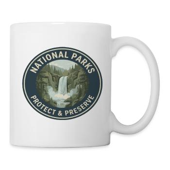 Nationalpark Schutz & Preserve Logo - Tasse - Weiß - Rechts