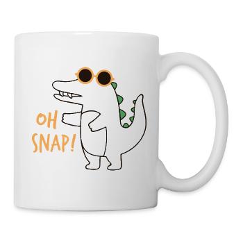 Lustiges Krokodil Oh Snap Dinosaurier Brille - Tasse - Weiß - Rechts