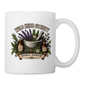 Wild Herb Society Botanische Kräuter Apotheke - Tasse - Weiß - Rechts