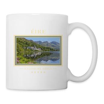Irland Kylemore Abbey Vintage Reisemarke - Tasse - Weiß - Rechts