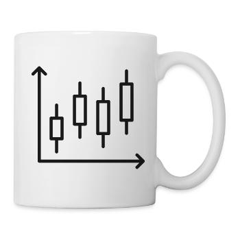 Kerzenhalter-Diagrammlinien-Symbol - Tasse - Weiß - Rechts