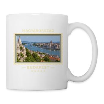 Ungarn Budapest Vintage Reisemarke - Tasse - Weiß - Rechts