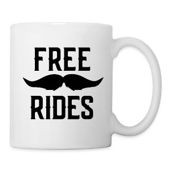 Kostenlose Schnurrbart-Reiten für Männer - Tasse - Weiß - Rechts