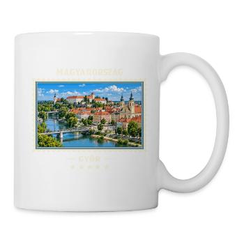 Ungarn Győr Vintage Reisemarke - Tasse - Weiß - Rechts