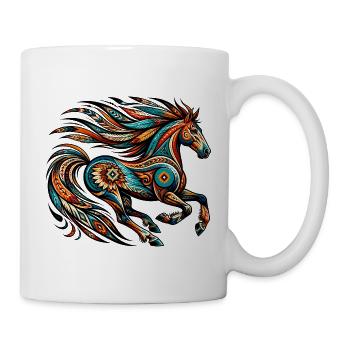 Indianisches Pferd Orange - Tasse - Weiß - Rechts