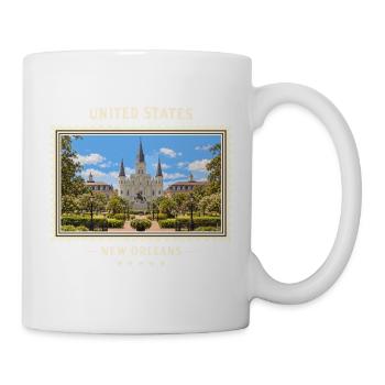 Vereinigte Staaten New Orleans Vintage Reisemarke - Tasse - Weiß - Rechts