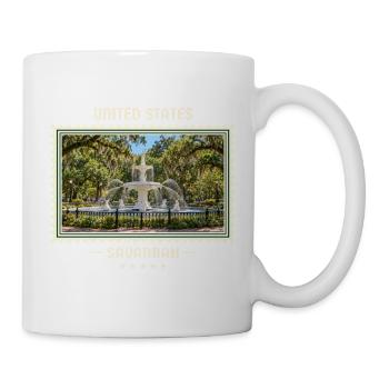 Vereinigte Staaten Savannah Vintage Reisemarke - Tasse - Weiß - Rechts