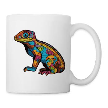 Psychedelische Mosaic-Echse - Tasse - Weiß - Rechts