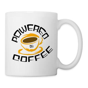 Powered by Coffee - Tasse - Weiß - Rechts