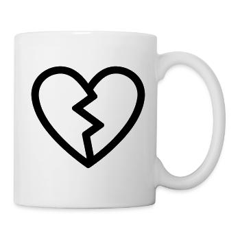 gebrochenes Herz - Tasse - Weiß - Rechts