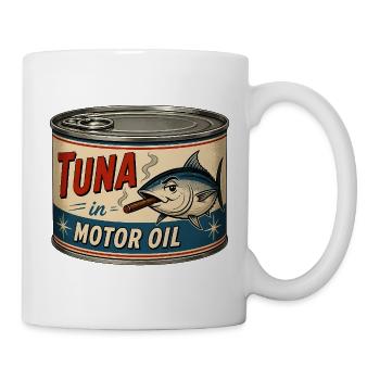 Thunfisch im Motoröl - Tasse - Weiß - Rechts