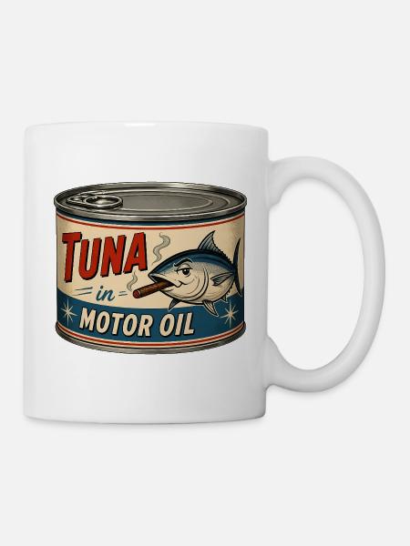 Thunfisch im Motoröl - Tasse - Weiß