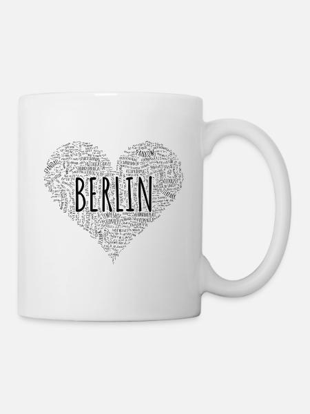 Berlin Herz aus U- und S-Bahnhöfen - Tasse - Weiß
