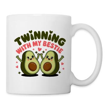 Partnerschaft mit meinem besten Freund – süßes Avocado-Design - Tasse - Weiß - Rechts