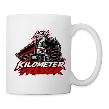 LKW Fohra - Kilometer Fresser, LKW Fahrer - Tasse - Weiß - Rechts