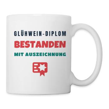 Glühwein Diplom bestanden mit Auszeichnung - Tasse - Weiß - Rechts