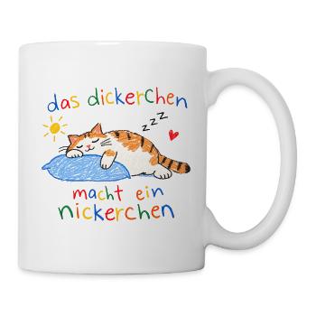 Das Dickerchen macht ein Nickerchen - Tasse - Weiß - Rechts