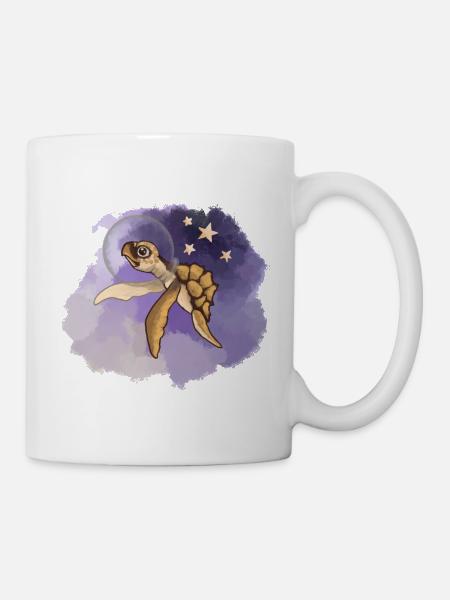 Cosmic Sea Turtle Explorer - Tasse - Weiß