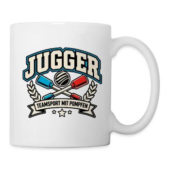 Jugger Teamsport mit Pompfen - Tasse - Weiß - Rechts