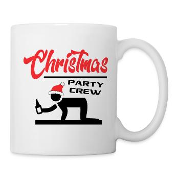 Weihnachten Christmas Party Crew Bier Saufen - Tasse - Weiß - Rechts
