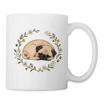 Mops Hund süßer Mops niedlicher Mops - Tasse - Weiß - Rechts