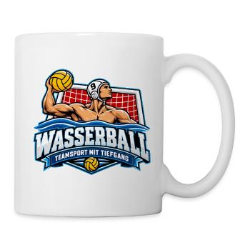 Wasserball Teamlogo Tiefgang - Tasse - Weiß - Rechts