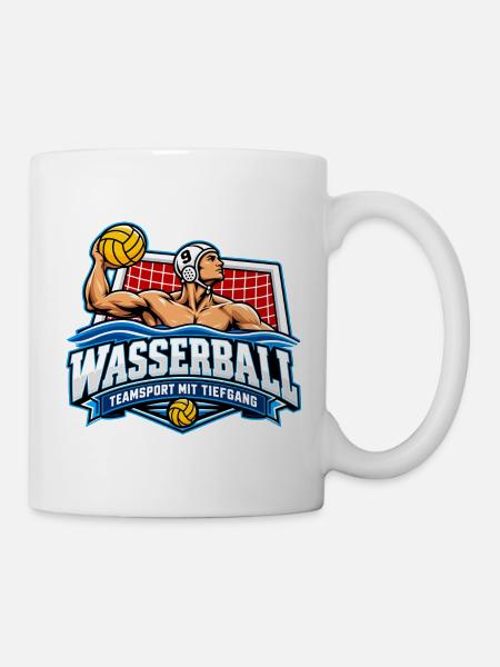 Wasserball Teamlogo Tiefgang - Tasse - Weiß