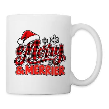 Merry & Merrier Plaid Weihnachten - Tasse - Weiß - Rechts