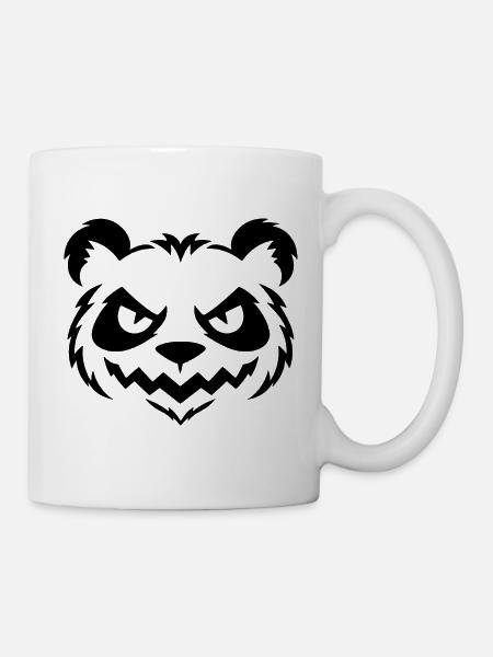 Halloween Panda – Spooky Panda Face - Tasse - Weiß