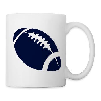 Dunkles Football Stitch-Design - Tasse - Weiß - Rechts