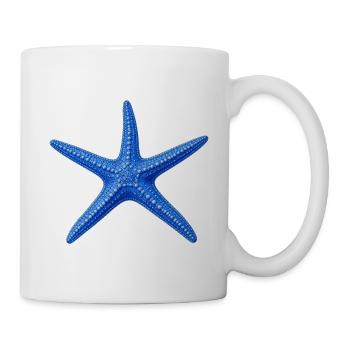Blauer Seestern - Tasse - Weiß - Rechts