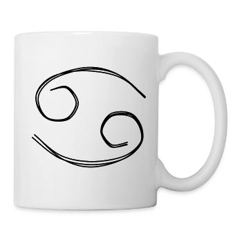Sternzeichen Krebs handgezeichnet - Tasse - Weiß - Rechts