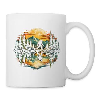 Bigfoot Mountain Lake Sonnenuntergangsnatur - Tasse - Weiß - Rechts