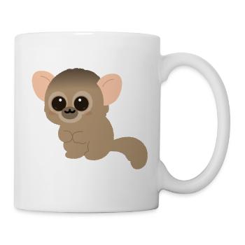 Chibi Night Monkey Niedlicher Charakter - Tasse - Weiß - Rechts