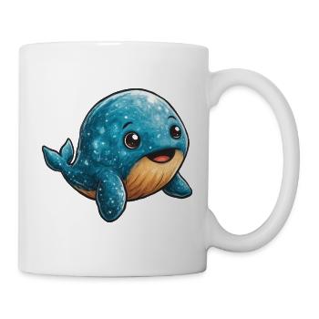 Kuscheliger Blauwal-Charakter - Tasse - Weiß - Rechts