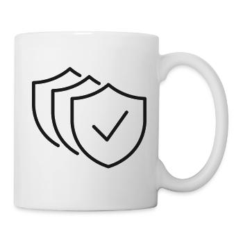 Geschichtetes Schildschutzlinien-Symbol - Tasse - Weiß - Rechts