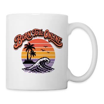 Born to Be Online Retro Sunset Surf - Tasse - Weiß - Rechts