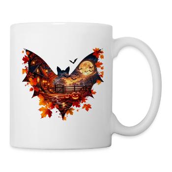 Herbstnacht mit Kürbisleuchten - Tasse - Weiß - Rechts