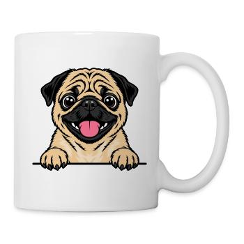 Mops - Tasse - Weiß - Rechts