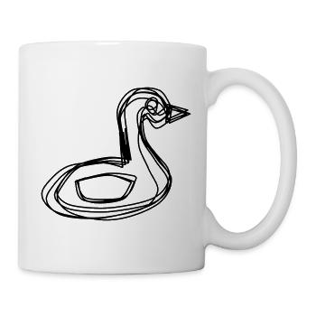 Schwan handgezeichnet - Tasse - Weiß - Rechts