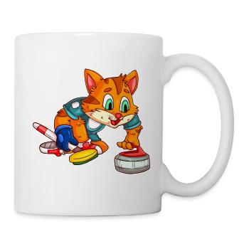 Curling Katzen - Tasse - Weiß - Rechts