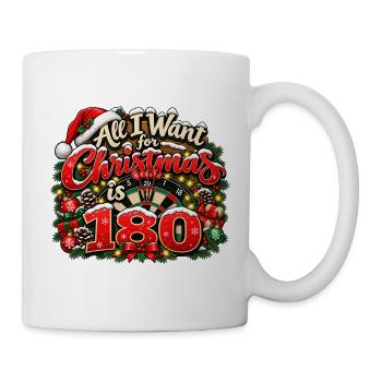 Weihnachten Dart 180 weihnachtliches Dart Motiv  - Tasse - Weiß - Rechts