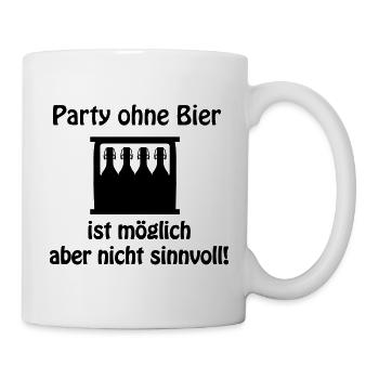Party Bier - Tasse - Weiß - Rechts